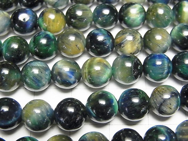 [Video] Mixed color Tiger's Eye AA++ Round 8mm 1strand beads (aprx.15inch/36cm)