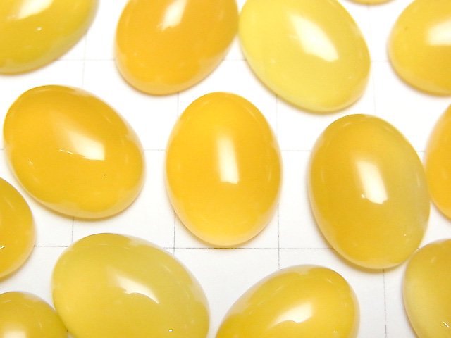 [Video] Yellow Chalcedony AAA Oval Cabochon 16x12mm 4pcs