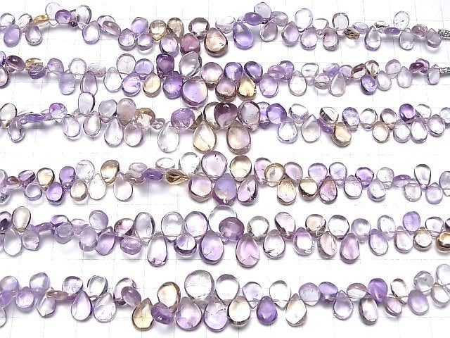 [Video]High Quality Amethyst xCitrine AA++ Pear shape (Smooth) half or 1strand beads (aprx.7inch/18cm)