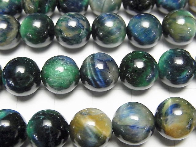 [Video] Mixed color Tiger's Eye AA++ Round 10mm 1strand beads (aprx.15inch/37cm)