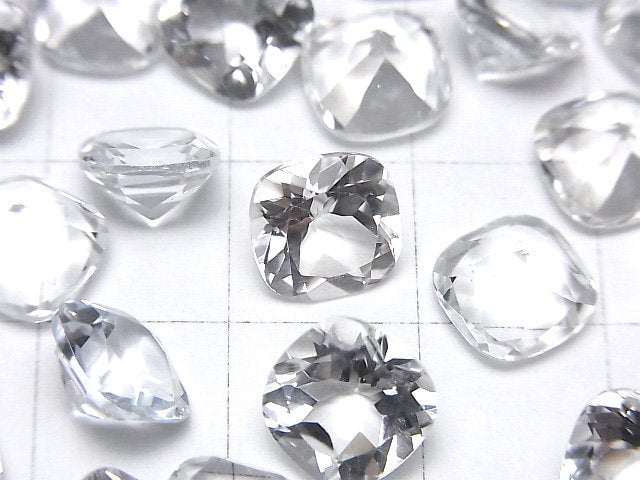 [Video]High Quality White Topaz AAA Loose stone Square Faceted 8x8mm 3pcs