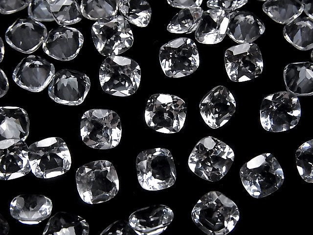 [Video]High Quality White Topaz AAA Loose stone Square Faceted 8x8mm 3pcs
