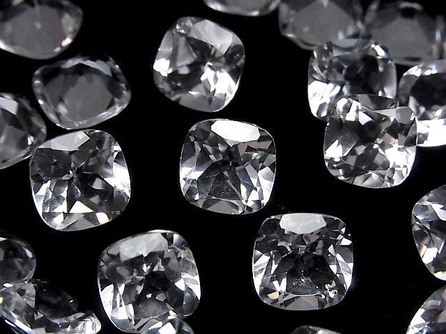[Video] High Quality White Topaz AAA Loose Stone, Square Faceted, 10x10mm, 1pc