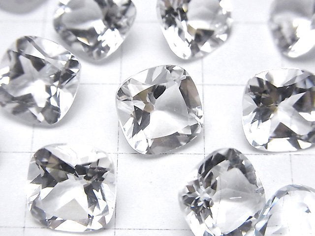 [Video]High Quality White Topaz AAA Loose stone Square Faceted 10x10mm 1pc