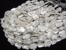 [Video] Fresh Water Pearl AA Rectangle 20-27mm White 1strand beads (aprx.14inch/35cm)