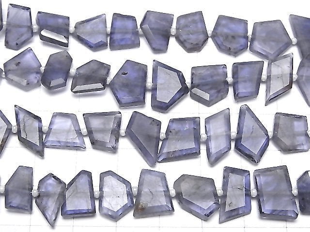 [Video]Iolite AA++ Rough Slice Faceted [Light color] 1 strand beads (aprx.7inch/18cm)
