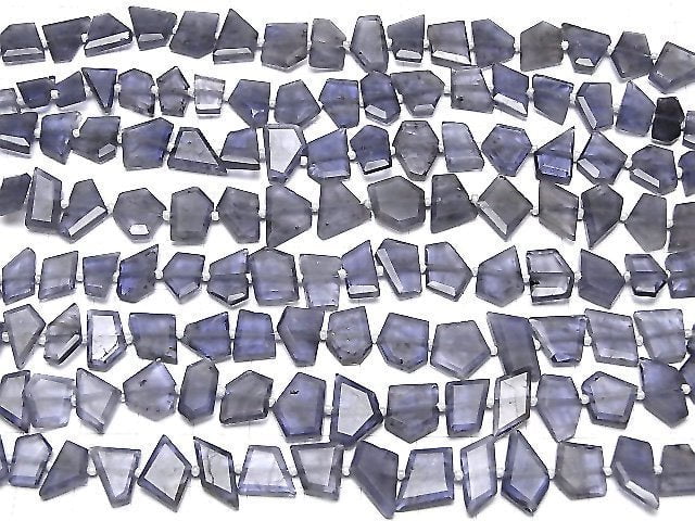 [Video]Iolite AA++ Rough Slice Faceted [Light color] 1 strand beads (aprx.7inch/18cm)