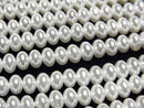 [Video]Shell Pearl White Rondelle 5x5x3mm 1strand beads (aprx.15inch/38cm)