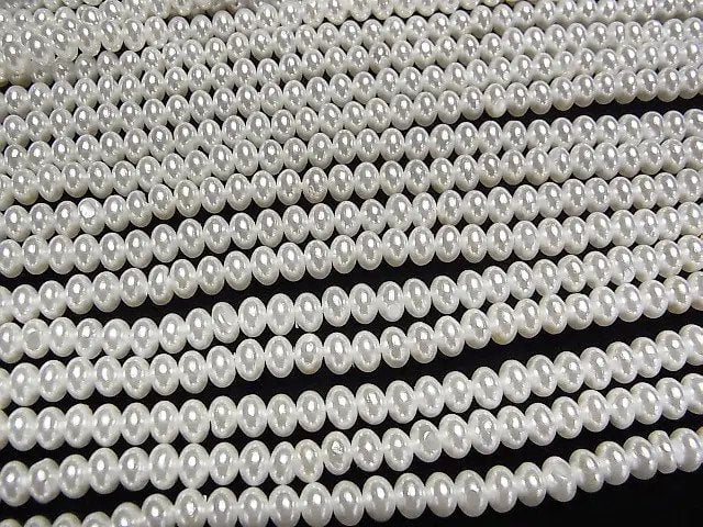 [Video]Shell Pearl White Roundel 5x5x3mm 1strand beads (aprx.15inch/38cm)