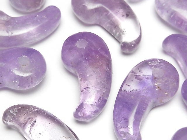 [Video] Light color Amethyst AA Comma Shaped Bead 35x18mm 1pc