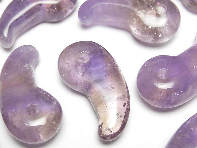 [Video] Light color Amethyst AA Comma Shaped Bead 35x18mm 1pc