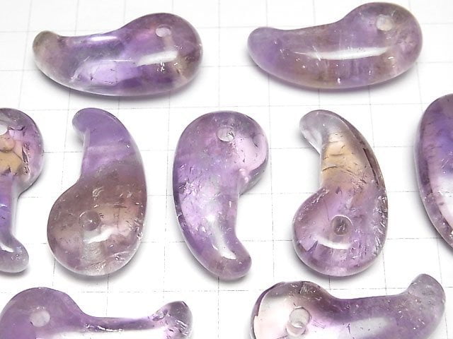 [Video] Light color Amethyst AA Comma Shaped Bead 35x18mm 1pc