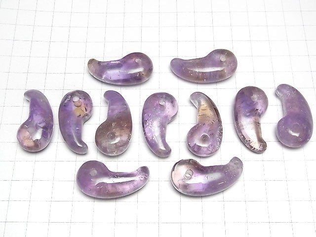 [Video] Light color Amethyst AA Comma Shaped Bead 35x18mm 1pc