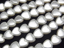 [Video]Shell Pearl White Vertical Hole Heart 6x6mm 1strand beads (aprx.15inch/38cm)