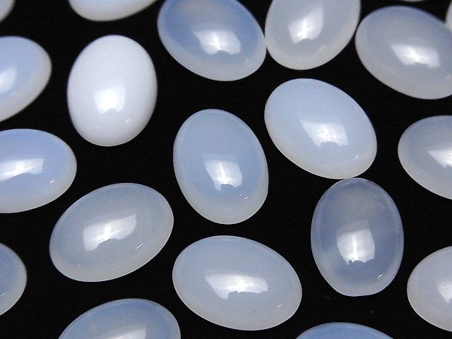 [Video]Natural color Blue Chalcedony AAA- Oval Cabochon 14x10mm 2pcs