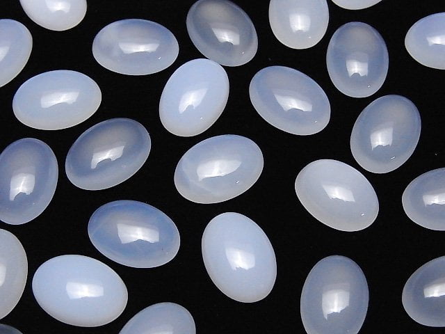 [Video]Natural color Blue Chalcedony AAA- Oval Cabochon 14x10mm 2pcs