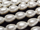 [Video]Shell Pearl White Drop 10x8x8mm 1strand beads (aprx.15inch/38cm)