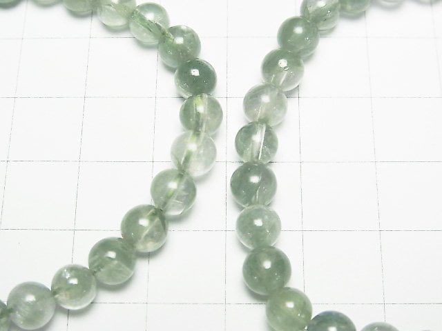 [Video] Green Kyanite in Quartz Round 6mm Bracelet