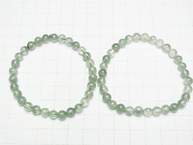 [Video] Green Kyanite in Quartz Round 6mm Bracelet