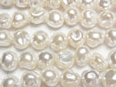 [Video]Shell Pearl White Baroque 9-10mm 1strand beads (aprx.15inch/38cm)