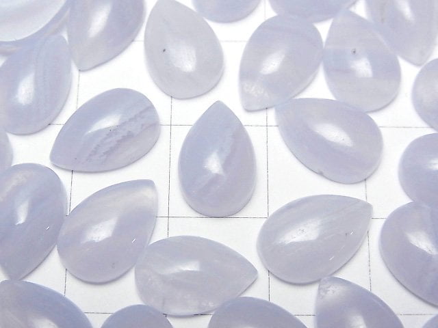 [Video]Blue Lace Agate AAA Pear shape Cabochon 12x8mm 1pc