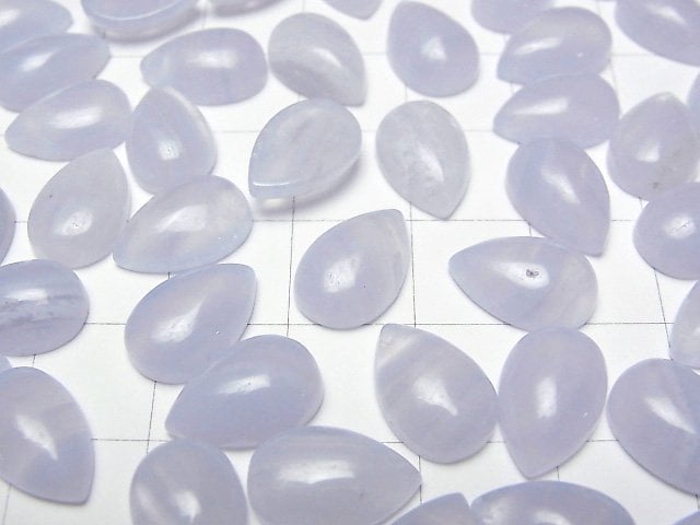 [Video]Blue Lace Agate AAA Pear shape Cabochon 12x8mm 1pc