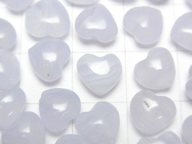 [Video] Blue Lace Agate AAA Heart 8x8mm [Vertical Hole] 2pcs