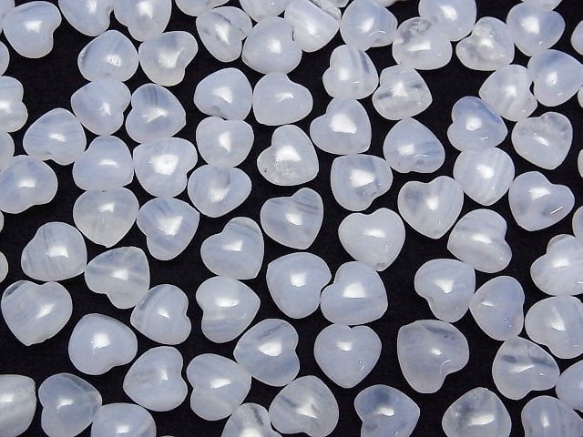 [Video] Blue Lace Agate AAA Heart 8x8mm [Vertical Hole] 2pcs