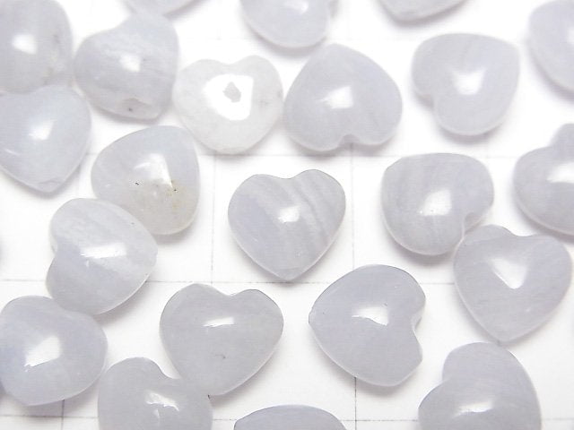 [Video] Blue Lace Agate AA++ Heart 8x8mm [Vertical Hole] 2pcs