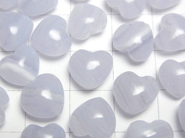 [Video] Blue Lace Agate AAA Heart 10x10mm [Vertical Hole] 2pcs