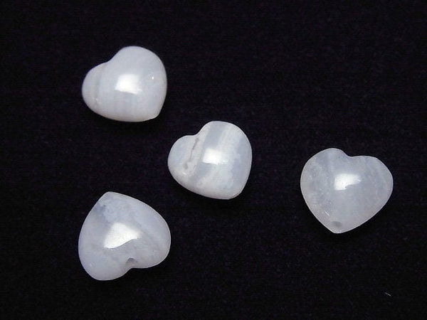 [Video] Blue Lace Agate AA++ Heart 10x10mm [Vertical Hole] 2pcs