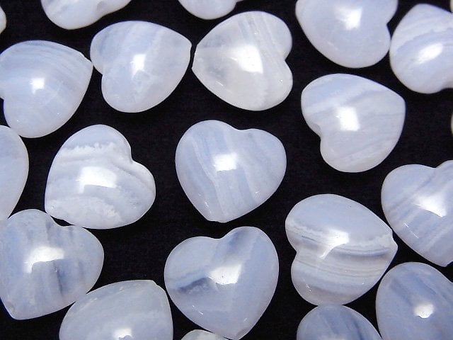 [Video] Blue Lace Agate AAA Heart 12x12mm [Vertical Hole] 2pcs