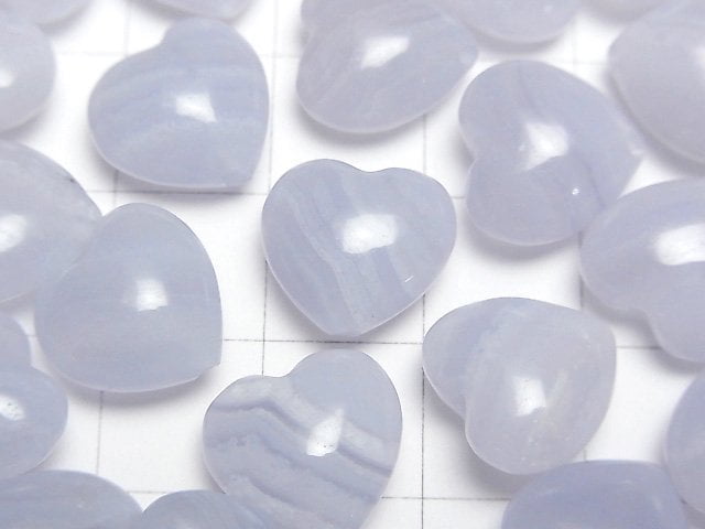 [Video] Blue Lace Agate AAA Heart 12x12mm [Vertical Hole] 2pcs