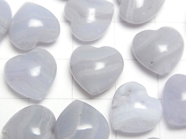 [Video] Blue Lace Agate AA++ Heart 12x12mm [Vertical Hole] 2pcs