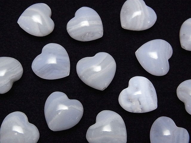 [Video] Blue Lace Agate AA++ Heart 12x12mm [Vertical Hole] 2pcs