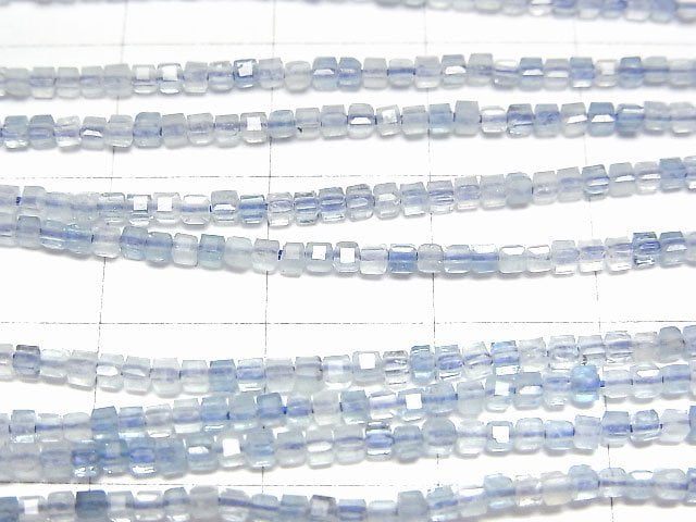 [Video] High Quality! Aquamarine AAA- Cube Shape 1.5x1.5x1.5mm 1strand beads (aprx.15inch/37cm)