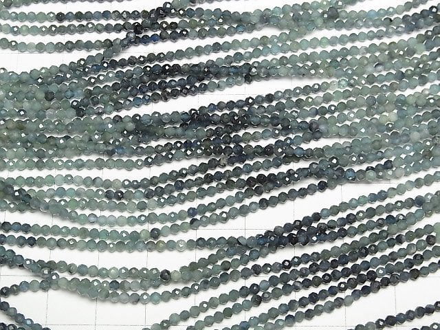 [Video]High Quality! Indigolite Tourmaline AA++ Faceted Round 2mm Color Gradation 1strand beads (aprx.15inch/37cm)