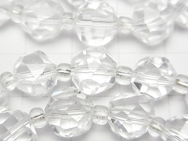 [Video]High Quality! Crystal AAA- Rough Faceted Round 10mm Bracelet