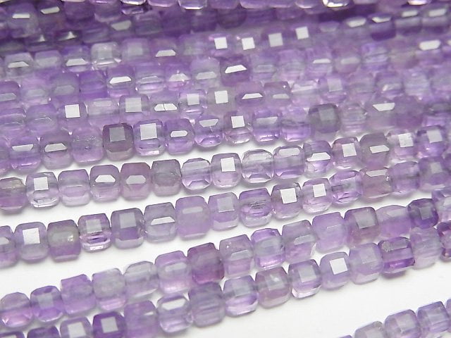 [Video]High Quality! Amethyst AA+ Cube Shape 3x3x3mm 1strand beads (aprx.15inch/37cm)
