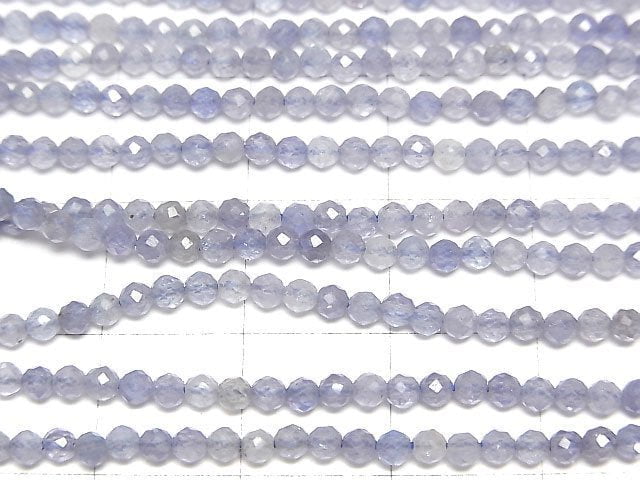 [Video]High Quality! Tanzanite AA++ Faceted Round 2mm 1strand beads (aprx.15inch/37cm)