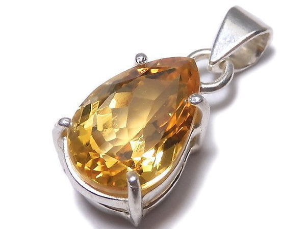 [Video][One of a kind] High Quality Brandy Citrine AAA Faceted Pendant Silver925 NO.2