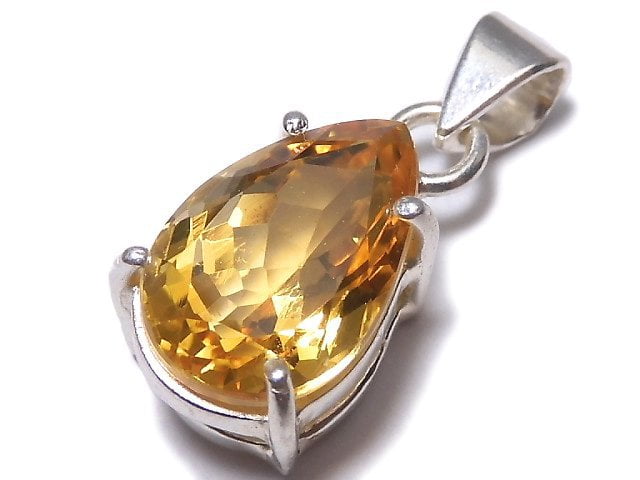 [Video][One of a kind] High Quality Brandy Citrine AAA Faceted Pendant Silver925 NO.2