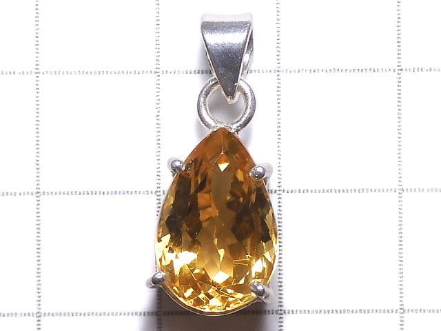 [Video][One of a kind] High Quality Brandy Citrine AAA Faceted Pendant Silver925 NO.2