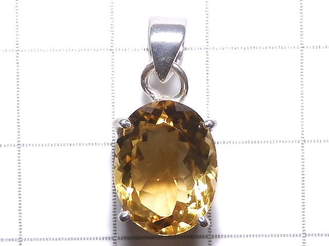 [Video][One of a kind] High Quality Brandy Citrine AAA Faceted Pendant Silver925 NO.3