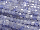 [Video]High Quality! Tanzanite AA++ Cube Shape 3x3x3mm 1strand beads (aprx.15inch/37cm)