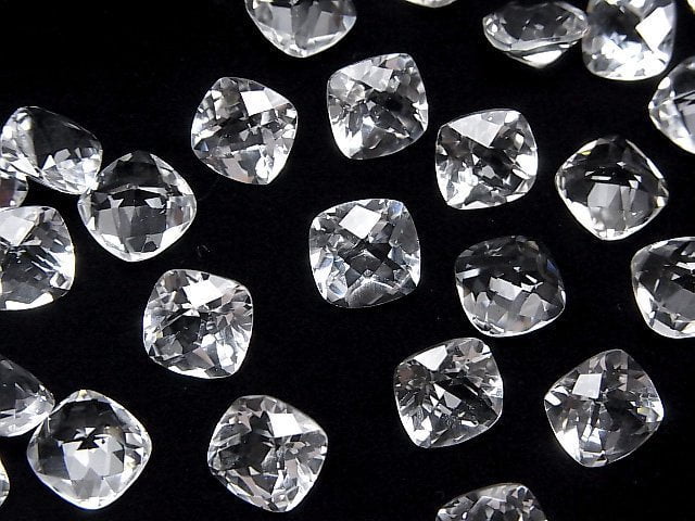 [Video]High Quality White Topaz AAA Loose stone Square Faceted (Checker Cut) 8x8mm 3pcs