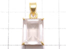 [Video][One of a kind] High Quality Rose Quartz AAA Faceted Pendant 18KGP NO.17