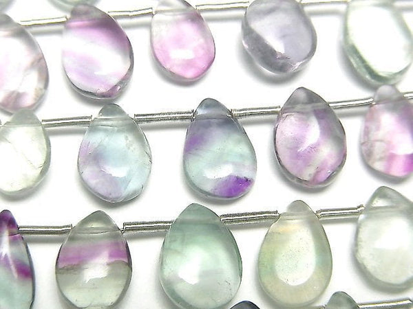 [Video] Multicolor Fluorite AA++ Pear shape (Smooth) 1strand beads (aprx.6inch/16cm)