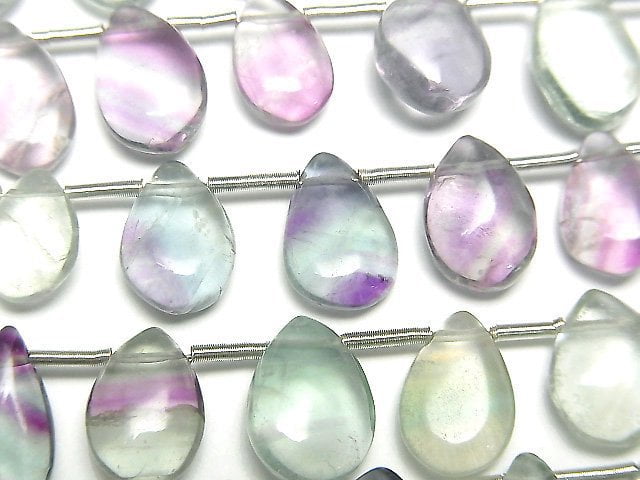 [Video] Multicolor Fluorite AA++ Pear shape (Smooth) 1strand beads (aprx.6inch/16cm)