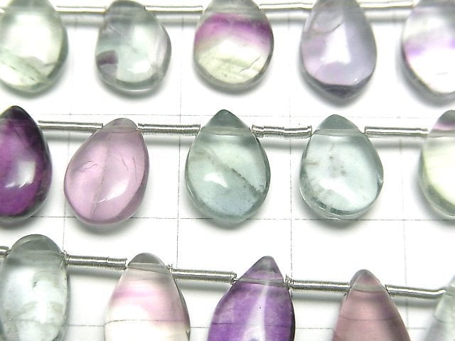 [Video] Multicolor Fluorite AA++ Pear shape (Smooth) 1strand beads (aprx.6inch/16cm)